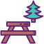 Web icon of tree and picnic table to represent health coaching offered at Cedar Oaks mental health clinic